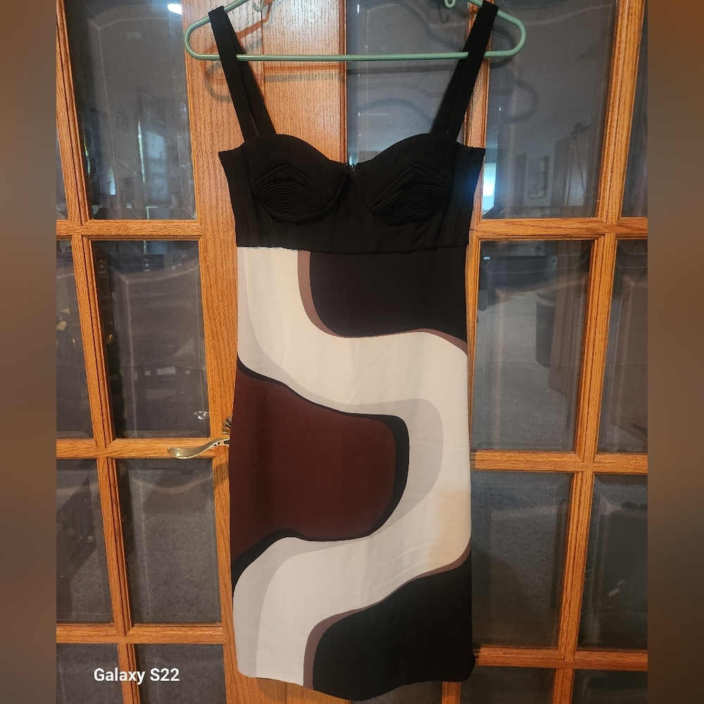 Versace Black and Brown Cocktail Dress